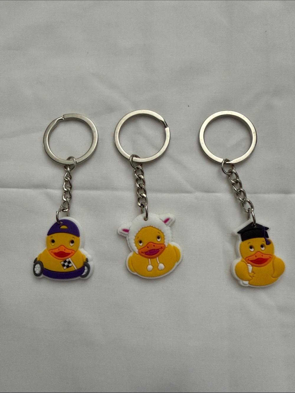 Yellow Duck Keychain for Kids - Cute Rubber Duck Accessory